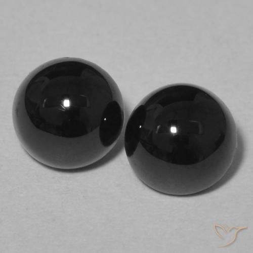 2.36ctw Naturale Nero Onice, Rotondo, Opaco