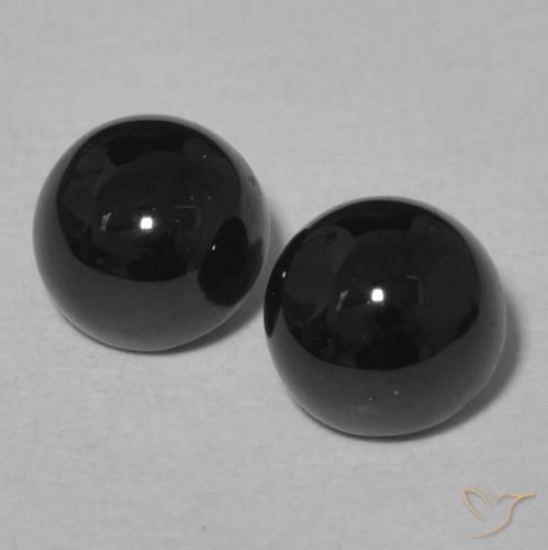 2.24ctw Naturale Nero Onice, Rotondo, Opaco