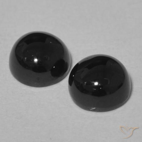 Gemme di Onice Nero naturale da 2.24 ct, Rotondo, Opaco