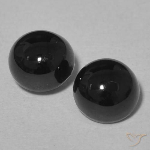 2.16ctw Naturale Nero Onice, Rotondo, Opaco