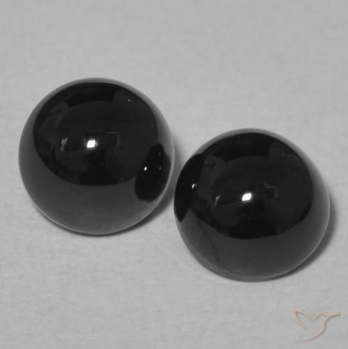 2.06ctw Naturale Nero Onice, Rotondo, Opaco