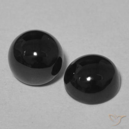Gemme di Onice Nero naturale da 2.11 ct, Rotondo, Opaco
