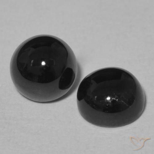 Gemme di Onice Nero naturale da 2.19 ct, Rotondo, Opaco