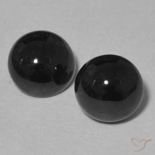 1.70ctw Naturale Nero Onice, Rotondo, Opaco, Photo A