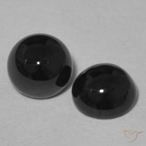 Gemme di Onice Nero naturale da 1.99 ct, Rotondo, Opaco