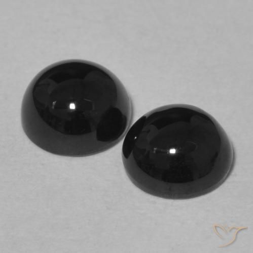 Gemme di Onice Nero naturale da 1.99 ct, Rotondo, Opaco