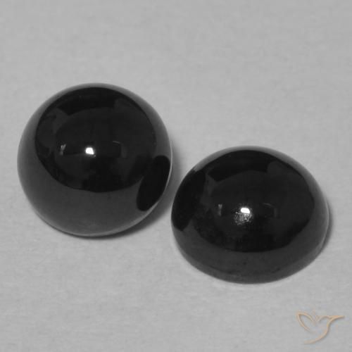Gemme di Onice Nero naturale da 2.11 ct, Rotondo, Opaco