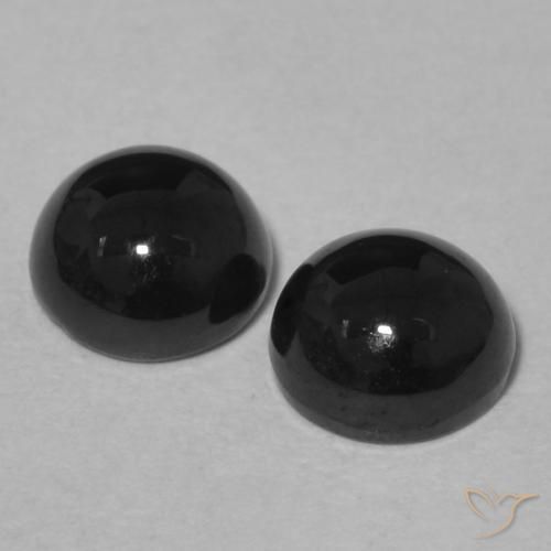 Gemme di Onice Nero naturale da 2.11 ct, Rotondo, Opaco