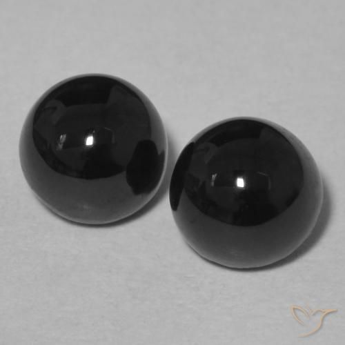 2.17ctw Naturale Nero Onice, Rotondo, Opaco