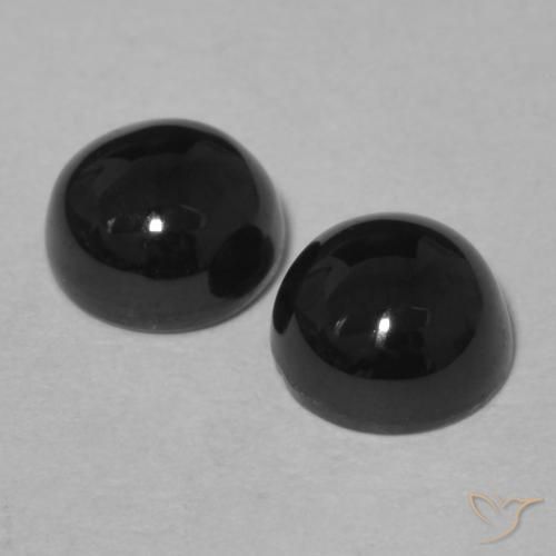 Gemme di Onice Nero naturale da 2.17 ct, Rotondo, Opaco