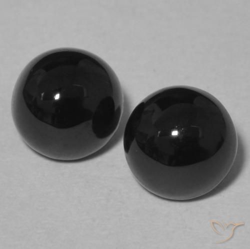 2.21ctw Naturale Nero Onice, Rotondo, Opaco, Photo A