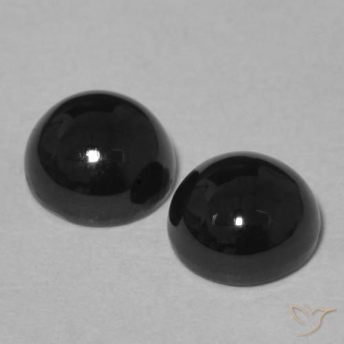 Gemme di Onice Nero naturale da 2.21 ct, Rotondo, Opaco