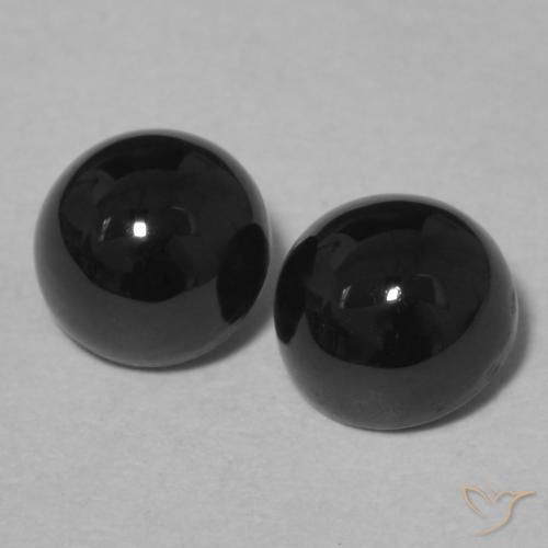 2.24ctw Naturale Nero Onice, Rotondo, Opaco