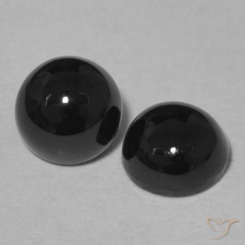 Gemme di Onice Nero naturale da 2.13 ct, Rotondo, Opaco