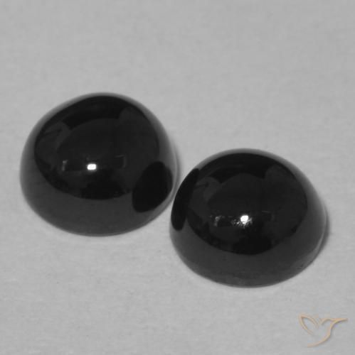 Gemme di Onice Nero naturale da 2.13 ct, Rotondo, Opaco