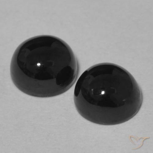 Gemme di Onice Nero naturale da 2.31 ct, Rotondo, Opaco