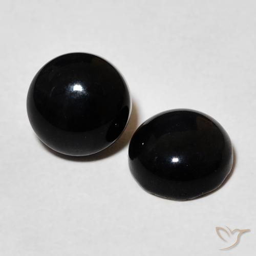 Gemme di Onice Nero naturale da 2.93 ct, Rotondo, Opaco