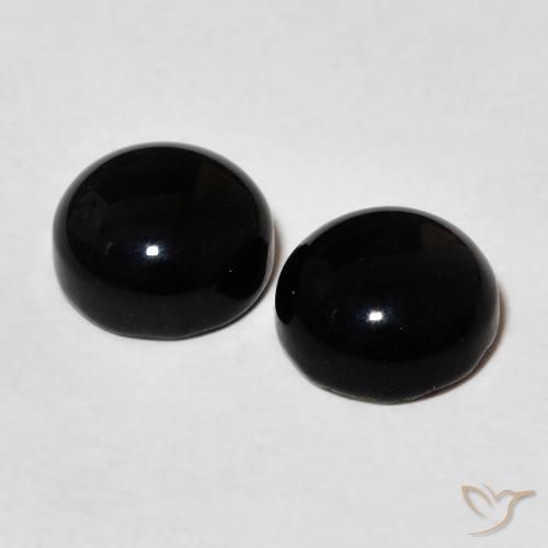 Gemme di Onice Nero naturale da 2.93 ct, Rotondo, Opaco