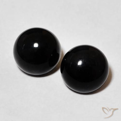 2.74ctw Naturale Nero Onice, Rotondo, Opaco