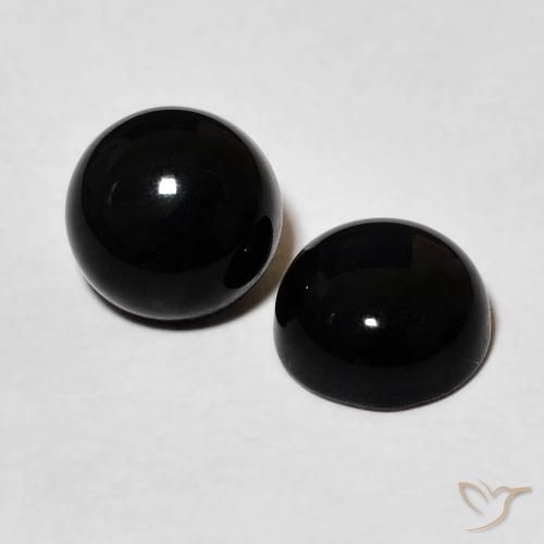 Gemme di Onice Nero naturale da 2.74 ct, Rotondo, Opaco