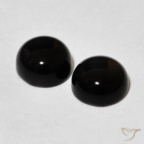 Gemme di Onice Nero naturale da 2.74 ct, Rotondo, Opaco