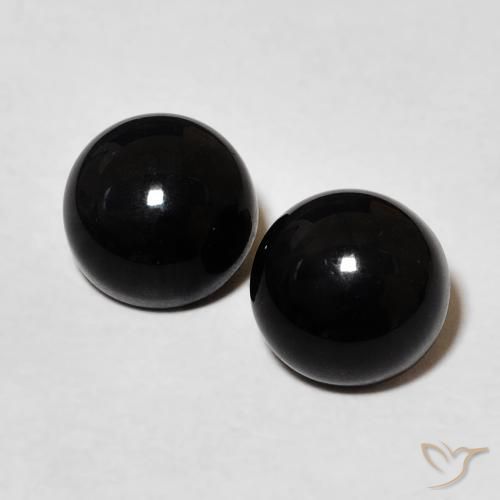 2.64ctw Naturale Nero Onice, Rotondo, Opaco