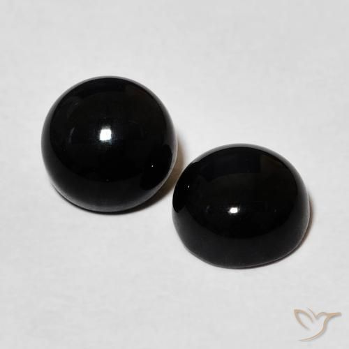 Gemme di Onice Nero naturale da 2.64 ct, Rotondo, Opaco