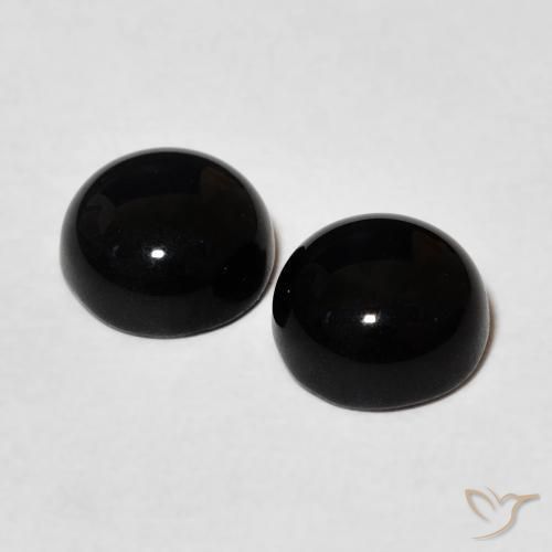 Gemme di Onice Nero naturale da 2.64 ct, Rotondo, Opaco