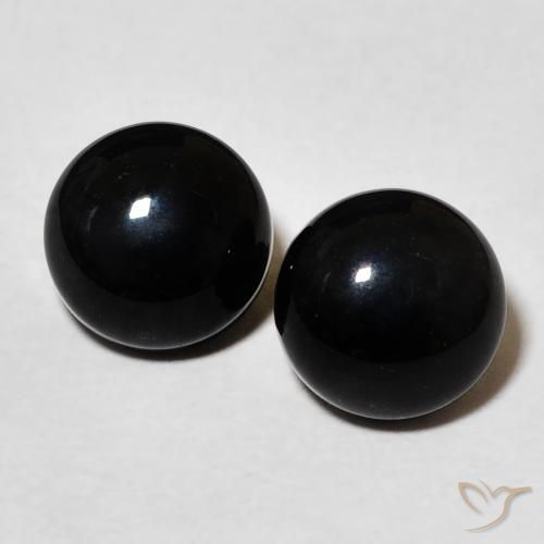3.36ctw Naturale Nero Onice, Rotondo, Opaco