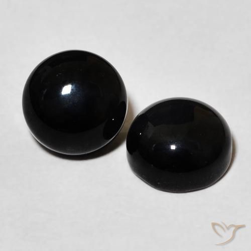 Gemme di Onice Nero naturale da 3.36 ct, Rotondo, Opaco