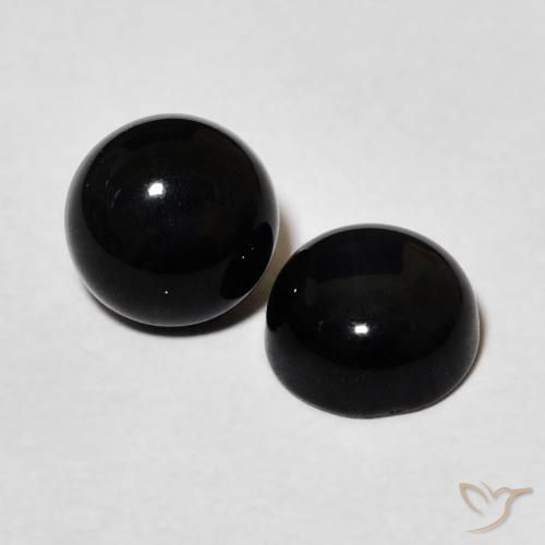 Gemme di Onice Nero naturale da 2.65 ct, Rotondo, Opaco