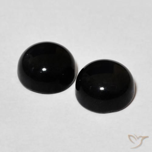 Gemme di Onice Nero naturale da 2.65 ct, Rotondo, Opaco