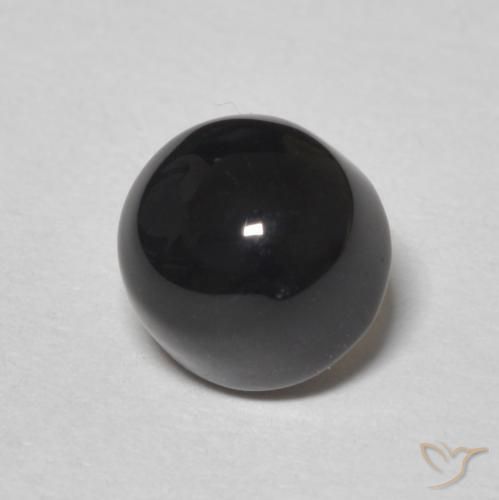 Onice Nero naturale da 1.43 ct, Rotondo, Opaco