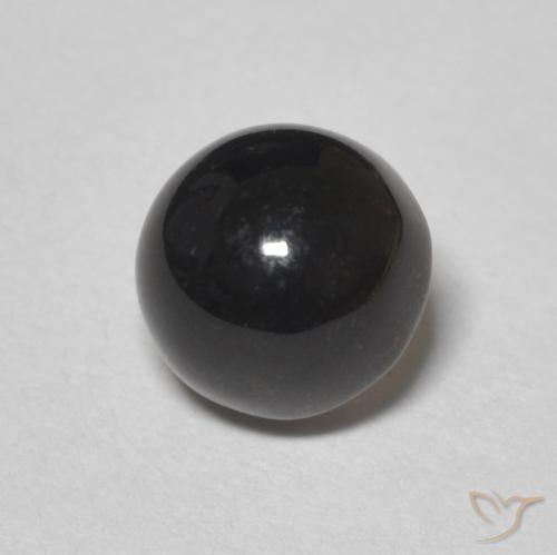 Onice Nero naturale da 1.24 ct, Rotondo, Opaco