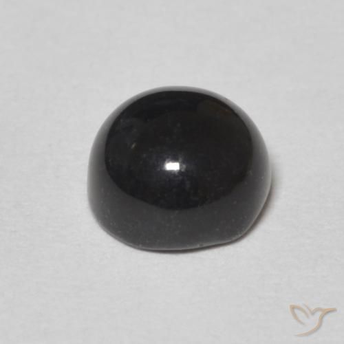 Onice Nero naturale da 1.24 ct, Rotondo, Opaco
