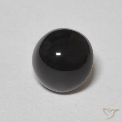 Onice Nero naturale da 1.03 ct, Rotondo, Opaco