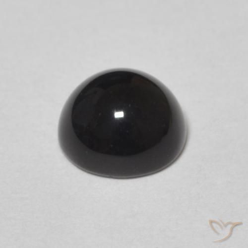 Onice Nero naturale da 1.03 ct, Rotondo, Opaco