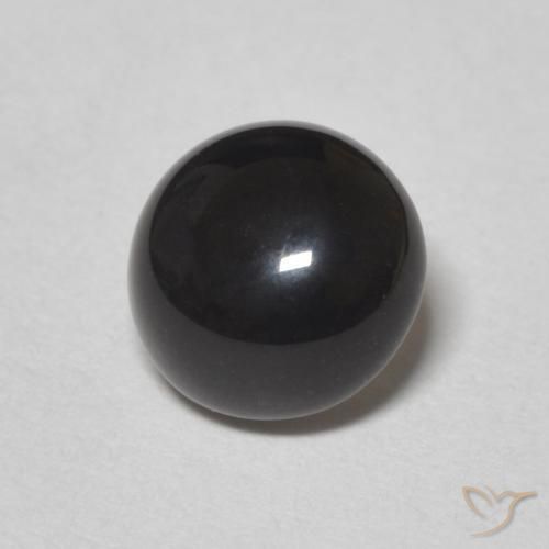 Onice Nero naturale da 1.08 ct, Rotondo, Opaco