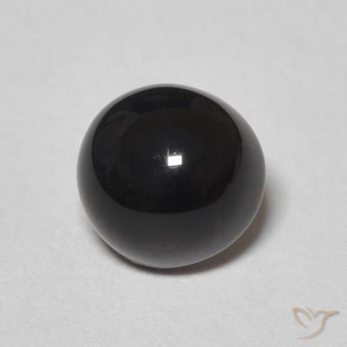 Onice Nero naturale da 1.31 ct, Rotondo, Opaco
