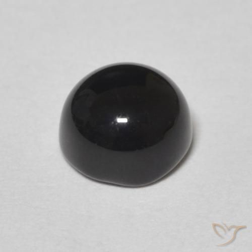 Onice Nero naturale da 1.31 ct, Rotondo, Opaco