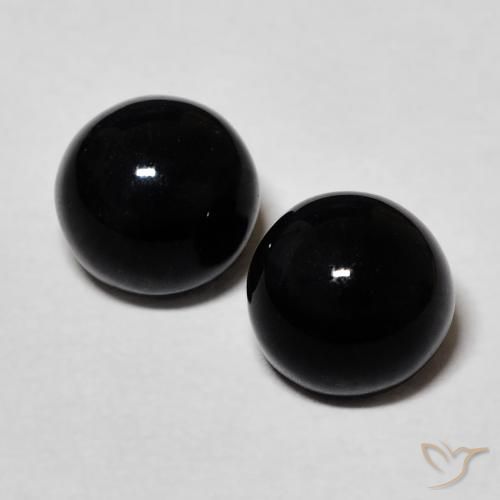 2.58ctw Naturale Nero Onice, Rotondo, Opaco