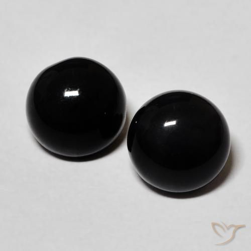 2.58ctw Naturale Nero Onice, Rotondo, Opaco