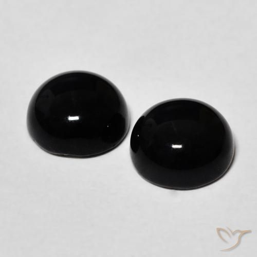 Gemme di Onice Nero naturale da 2.58 ct, Rotondo, Opaco