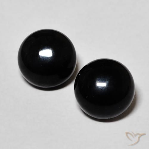2.69ctw Naturale Nero Onice, Rotondo, Opaco