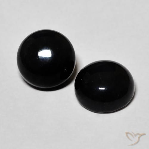 Gemme di Onice Nero naturale da 2.69 ct, Rotondo, Opaco