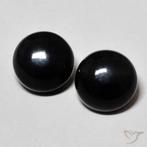 3.17ctw Naturale Nero Onice, Rotondo, Opaco