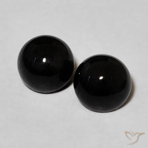 2.04ctw Naturale Nero Onice, Rotondo, Opaco