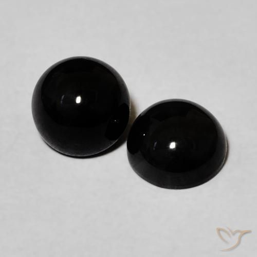 Gemme di Onice Nero naturale da 2.04 ct, Rotondo, Opaco