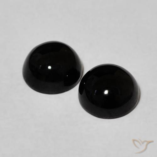 Gemme di Onice Nero naturale da 2.04 ct, Rotondo, Opaco