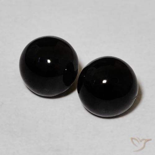 2.20ctw Naturale Nero Onice, Rotondo, Opaco